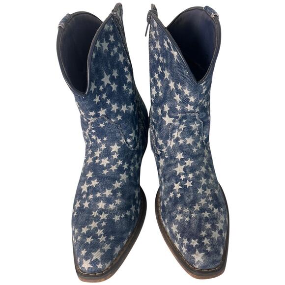 Star-Patterned Blue Ankle Boots - Picture 11 of 15